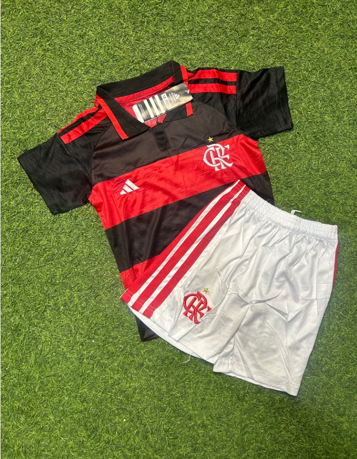 KIT INFANTIL FLAMENGO 26/27 HOME SHORT PRETO