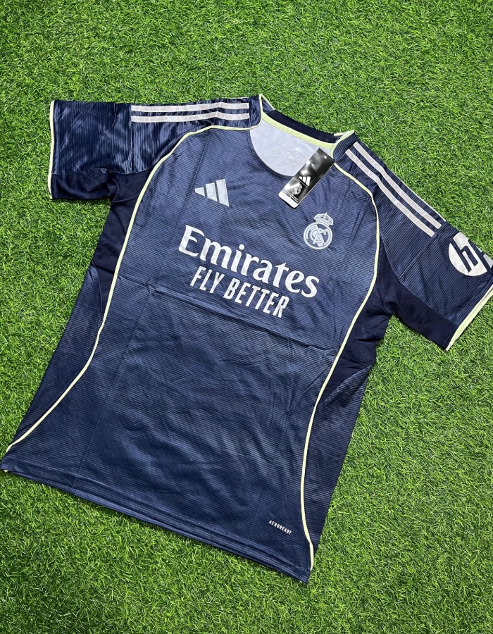Camisa Real Madrid Away 25/26 Cinza - Modelo Torcedor